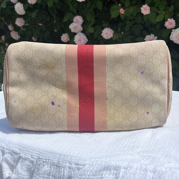 Gucci Script Web Boston Bag GG Coated Canvas.❤️ - Picture 7 of 17